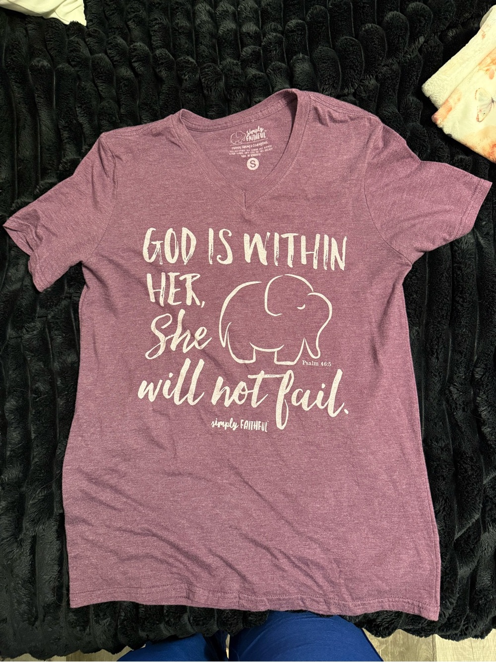 Simply Faithful - God is within her - Women's Short Sleeve V-Neck Tee - Mauve
